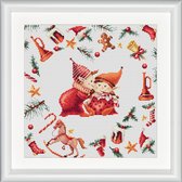 Dutch Stitch Brothers - DIY borduurpakket - DSB019A - Kerst Elf - Aida - 25 x 25 cm