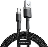 Baseus Micro USB kabel 1m | Micro USB naar USB A | USB 2.0 | Oplaadsnoer | 5 Gb/s overdrachtssnelheid | Gevlochten nylon mantel | Voor Samsung, Huawei, OnePlus, Oppo, Sony, Macbook Pro, Chrom