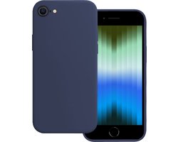 Hoesje Geschikt voor Apple iPhone SE (2022) - Sterk & Shockproof - Hoes Cover - Siliconen Case - Donkerblauw
