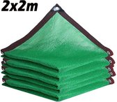 Schaduwdoek Groen - 2x2 Meter - Vierkant - Outdoor Zonnescherm - Dekzeil - Luifel - Voor Tuin - UV Bescherming - Polyetheen (PE)