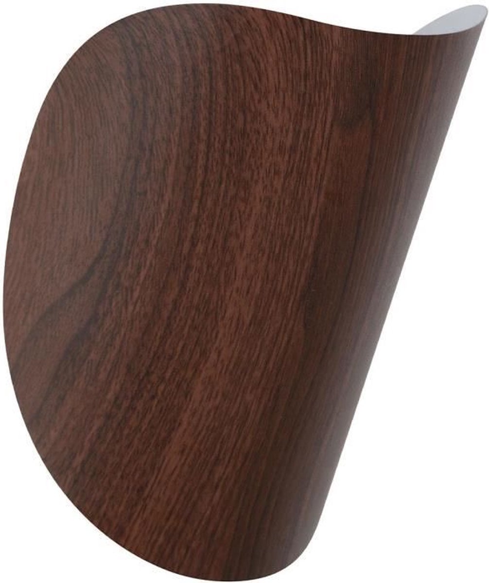 Wandlamp Oscar - Metaal - jaren 50 stijl - E27 - L17 cm - Donker hout