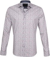 Vanguard - Casual Overhemd Print Rood - 3XL - Heren - Modern-fit