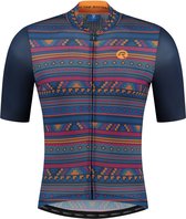 Rogelli Aztec Fietsshirt - Korte Mouwen - Heren - Blauw, Oranje - Maat L