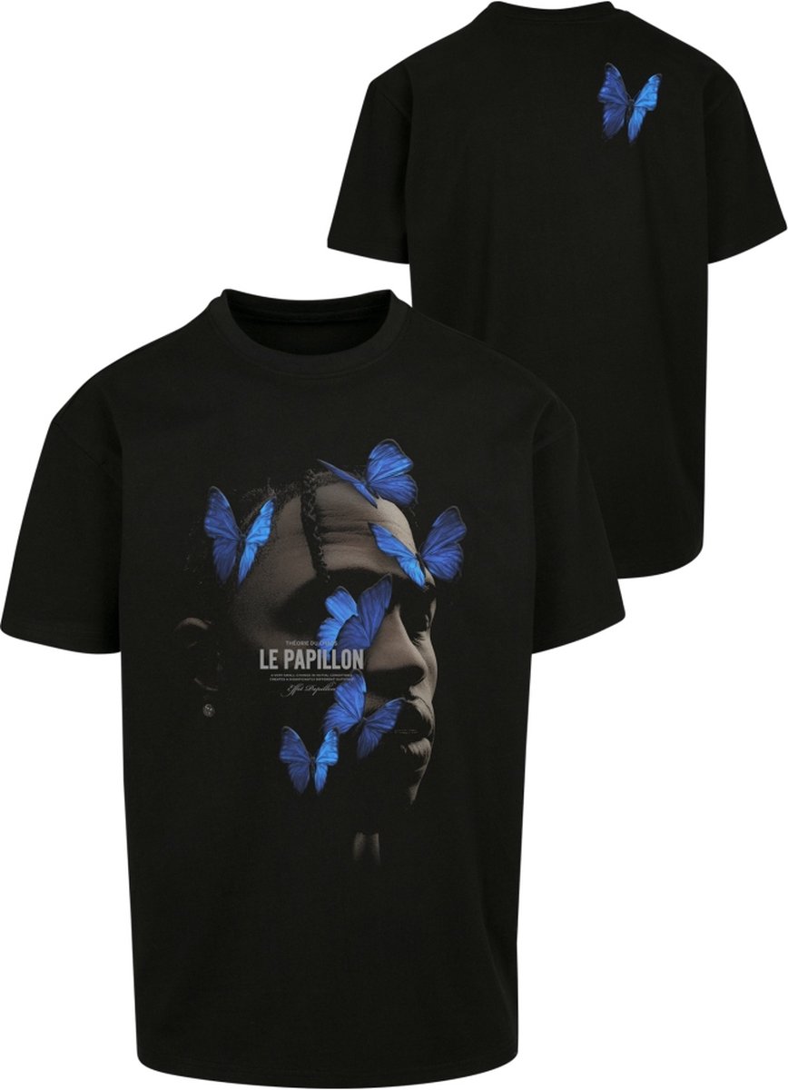 Mister Tee Le Papillon Oversize Heren T-shirt XS Zwart
