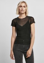 Urban Classics Top -XS- Mesh tee Zwart