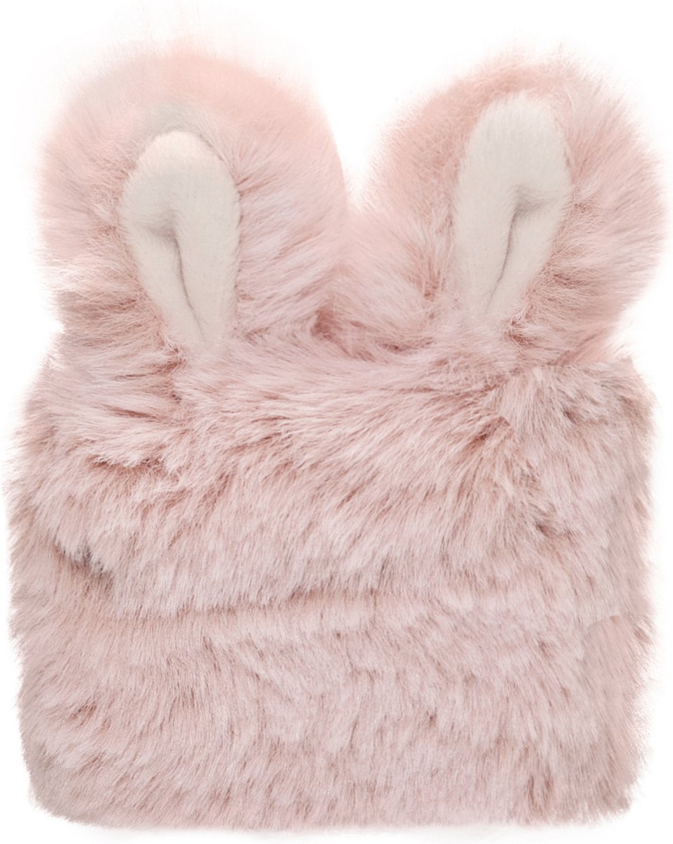 Casies Bunny Apple Airpods 3 case - Roze - Konijnen hoesje softcase - Pluche / Fluffy