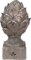 Clayre & Eef Tuindecoratie Bloem 19*19*36 cm Grijs Steen Ornament