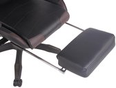 Clp TURBO - Chaise de bureau - avec repose-pieds - cuir artificiel - noir / marron