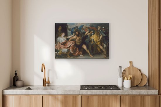 Artaza Toile Peinture Samson et Delilah - Antoon van Dyck - 90x60 - Art - Impression sur toile