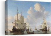 Artaza Peinture sur toile Navires hollandais sur une mer calme - Willem van de Velde - 30x20 - Klein - Art - Impression sur toile