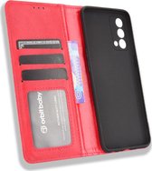 Realme GT Master Edition Hoesje - Mobigear - Sensation Serie - Kunstlederen Bookcase - Rood - Hoesje Geschikt Voor Realme GT Master Edition