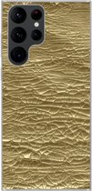 Geschikt voor Samsung Galaxy S22 Ultra hoesje - Goud - Verf - Abstract - Siliconen Telefoonhoesje