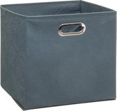 Opbergmand/kastmand 29 liter grijsblauw linnen 31 x 31 x 31 cm - Opbergboxen - Vakkenkast manden