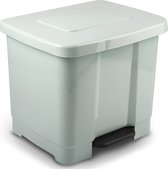 Dubbele/2-vaks afvalemmer/vuilnisemmer/pedaalemmer 35 liter met deksel en pedaal - Mintgroen - vuilnisbakken/prullenbakken