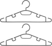 Set van 20x stuks kunststof kledinghangers grijs 40 x 18 cm - Kledingkast hangers/kleerhangers
