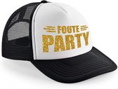 Foute Party gouden letters snapback cap/ truckers pet zwart voor dames en heren - verkleed petten