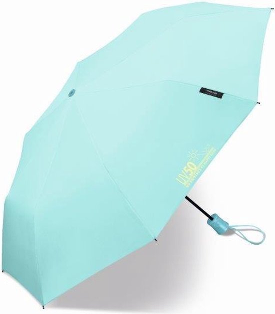 Happy Rain - Mini paraplu met UV bescherming - Automatisch - Blauw - maat Onesize