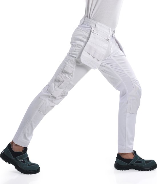 Bitco BTC16W Pantalon de travail de Travail Ultra -Stretch Homme Plâtre et Peinture Finition Water Cordura Poches pour Genouillères Poches à Outils Design Ergonomique Pratique et Confortable