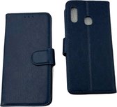 Huawei Y6 2019 Blauw Stevige Portemonnee Wallet Case  - Pasjeshouder - boek Telefoonhoesje Kunstleer - Book case