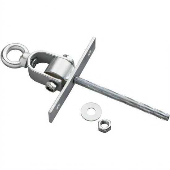 Verzinkte stalen schommelhaak met oogmoer, M12 x 160 mm, inclusief bijbehorende sluitring en moer.