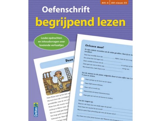 leren lezen Oefenschrift begrijpend lezen AVI:6/E5 23 cm, Moniek