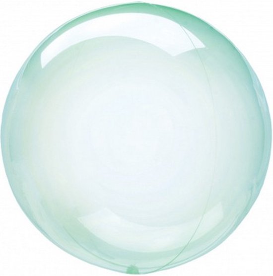folieballon Clearz Petite Crystal 30 cm transparant groen