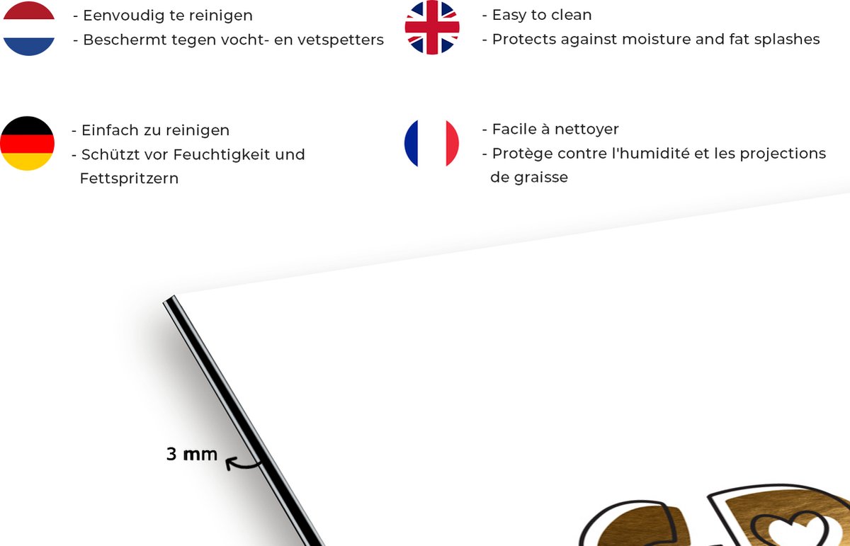 KitchenYeah Spatscherm 80x55 cm aluminium - Best grandma ever thumbnail 2