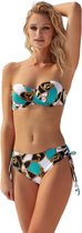 No Gossip Bandeau cupped bikini set zwart mint en wit Kettingpatroon met schouderbandjes MULTICOLOR 42