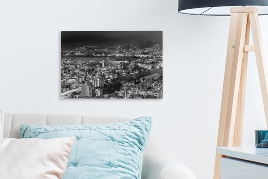Peinture sur toile Photo du soir de Beyrouth au Liban - noir et blanc - 30x20 cm - Décoration murale Art