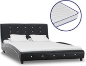 vidaXL Bed met traagschuim matras kunstleer zwart 120x200 cm