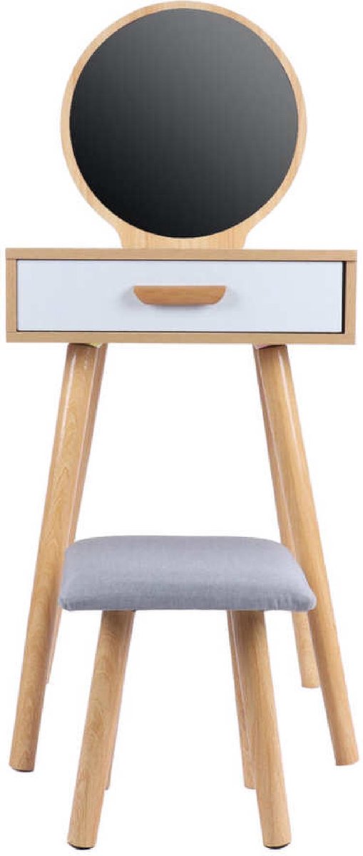 Make-up kaptafel, kaptafel zonder spiegel, ijdelheid make-up bureau met 1 lades, slaapkamer dressoir moderne stijl 80 * 40 * 75cm (Color : Beige, Size : Table