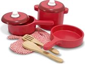 Melissa & Doug Luxe set met houten keukenaccessoires - Potten en pannen