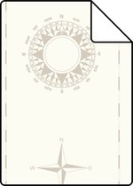 Proefstaal ESTAhome behangpapier windrozen beige - 136423 - 26,5 x 21 cm