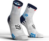 Compressport Racing Socks V3.0 High - wit/blauw - maat 35-38