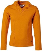 Meisjes shirt lange mouwen V-hals mosterd | Maat 176/ 16Y