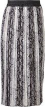 Meisjes plisse rok slangprint met brede glitterband grijs | Maat 116/ 6Y