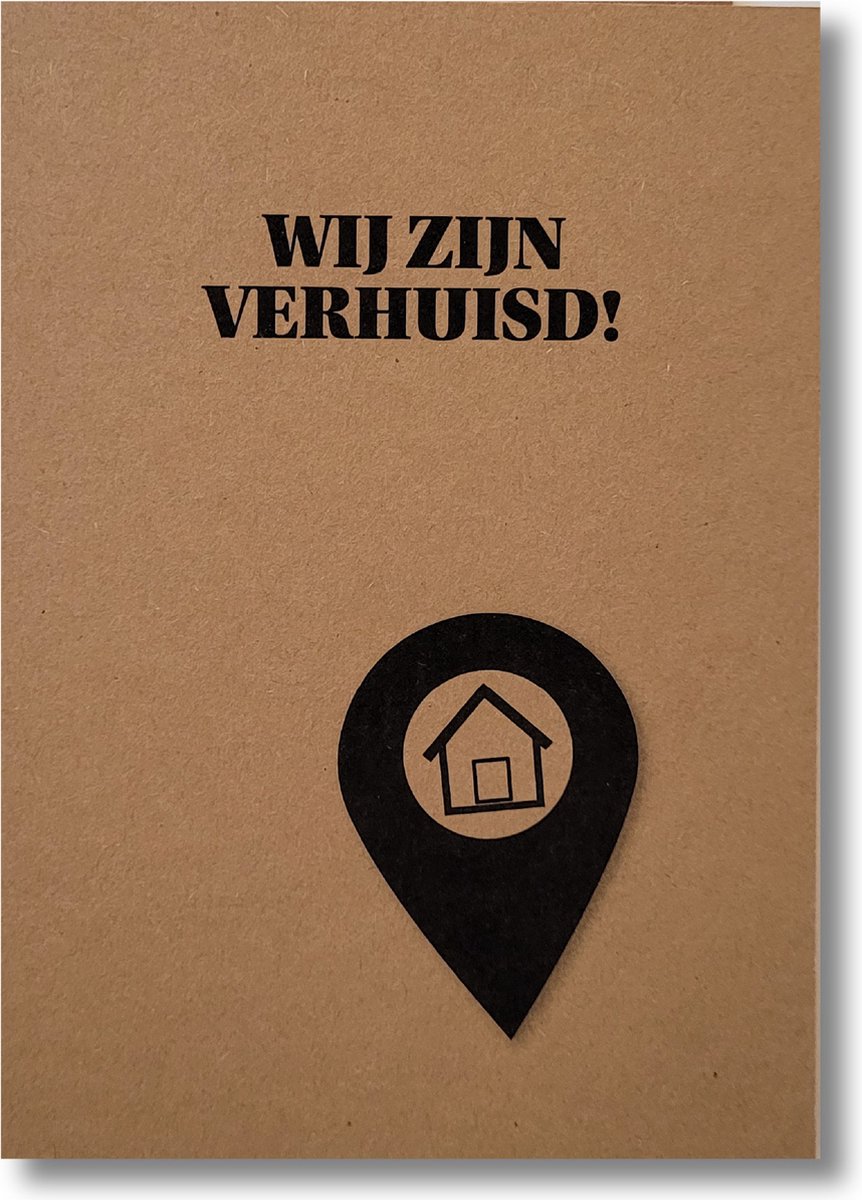 Plaatsaanwijzer | verhuiskaarten - adreswijziging | A6 | kraft | kaartenset | 12 stuks