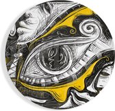 Insigne Glazen Schilderijen - Abstract - Oog - Glasschilderij - Rond - Muurcirkel - 60 cm - 4 mm