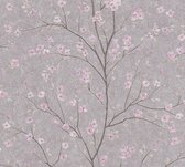 CHINESE STIJL BLOEMEN BEHANG | Botanisch - grijs roze - A.S. Création Metropolitan Stories 2