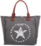 Canvas handtas Ines Delaure grijs