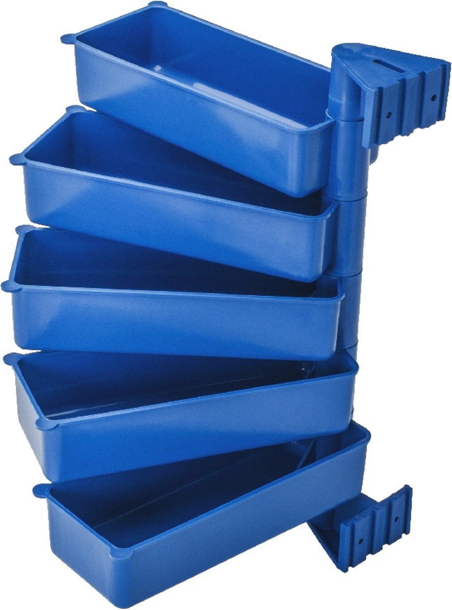PIVOT - Set van 5 Roterende Opberg Containers | Polypropyleen | Blauw Kleur -Organiseer
