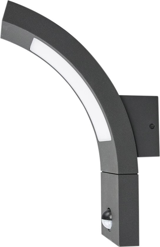 Lucande - Wandlampen buiten - 1licht - aluminium, kunststof - H: 27 cm - grafietgrijs, opaalwit - Inclusief lichtbron