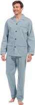 Robson Heren pyjama katoen knoopsluiting - 507 - 62 - Blauw