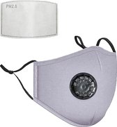 Luxe mondkapje - Mondmasker - Niet medisch mondmasker - Met filter - Afwasbaar - Verstelbaar - Met neusclip - Verstelbare oorlussen - Katoen - Polyester - grijs