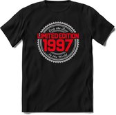1997 Limited Edition | Feest Kado T-Shirt Heren - Dames | Zilver - Rood | Perfect Verjaardag Cadeau Shirt | Grappige Spreuken - Zinnen - Teksten | Maat XXL
