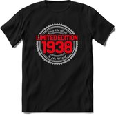 1938 Limited Edition | Feest Kado T-Shirt Heren - Dames | Zilver - Rood | Perfect Verjaardag Cadeau Shirt | Grappige Spreuken - Zinnen - Teksten | Maat M