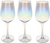 Set van 12x wijnglazen parelmoer voor rode wijn Fantasy 380 ml van glas - Wijn glazen