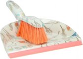 stoffer en blik oranje/groen 32 cm