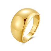 Twice As Nice Ring in goudkleurig edelstaal, 11 mm, bolle ring  54