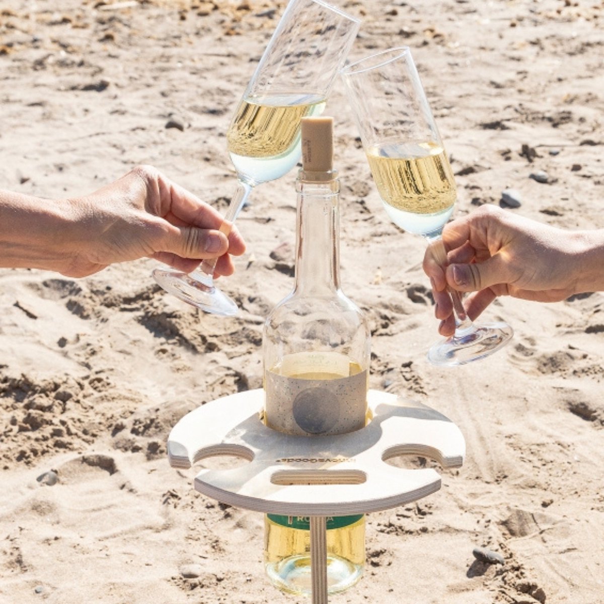 Wijntafel - Wijnglazen Houder - Wijnrek Hout - Wijn Cadeau - Wijnhouder - Champagne - Picknick - Ideaal voor op het Strand — cadeau in Kookcadeaus - foto 8